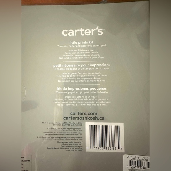 NWT Carter’s little prints ornament kit Silver 1 for 🤚 print 1 for🦶print in box - Picture 7 of 8